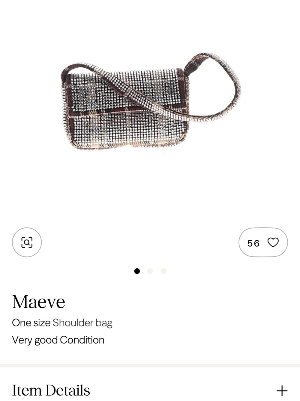 Maeve Silver Crystal-Embellished Shoulder Bag with Strap